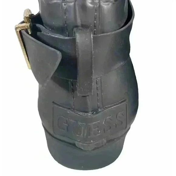 Guess Los Angeles Lulue Mid Calf Quilted Black Rain Boot Womens Size 7 - Picture 8 of 16